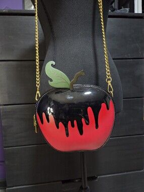 Dolls Kill Bitter Taste Poison Apple Crossbody Purse Bag Red Black Goth Emo Punk